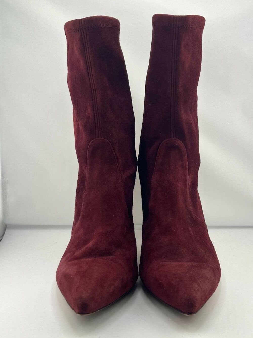 Stuart Weitzman Burgandy Ankle Heels, 7.5 US